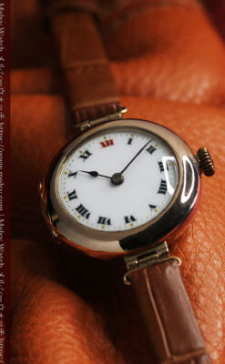 ロレックスの上品な女性用金無垢アンティーク腕時計 【1916年頃】-W1208-10