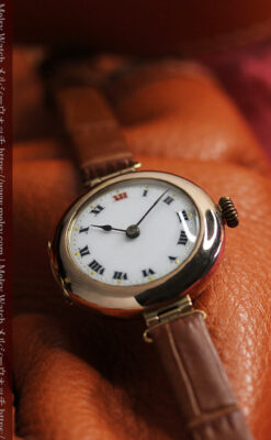 ロレックスの上品な女性用金無垢アンティーク腕時計 【1916年頃】-W1208-12