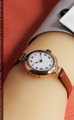 ロレックスの上品な女性用金無垢アンティーク腕時計 【1916年頃】-W1208-25