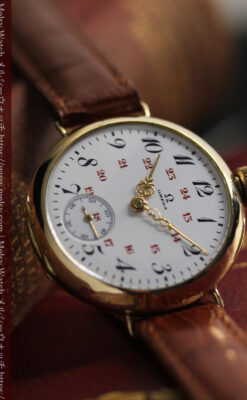 上品かつ特殊 オメガのアンティーク18金無垢腕時計 【1914年製】-W1553-1