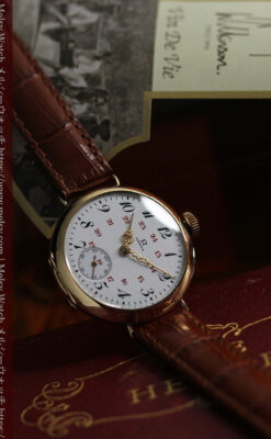 上品かつ特殊 オメガのアンティーク18金無垢腕時計 【1914年製】-W1553-10