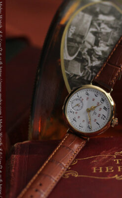 上品かつ特殊 オメガのアンティーク18金無垢腕時計 【1914年製】-W1553-11