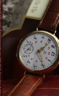 上品かつ特殊 オメガのアンティーク18金無垢腕時計 【1914年製】-W1553-12