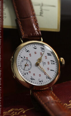 上品かつ特殊 オメガのアンティーク18金無垢腕時計 【1914年製】-W1553-13