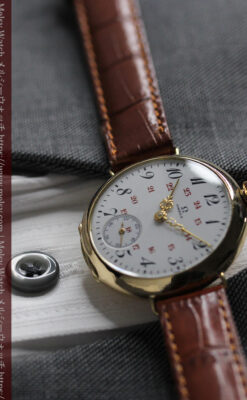 上品かつ特殊 オメガのアンティーク18金無垢腕時計 【1914年製】-W1553-19