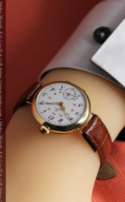 上品かつ特殊 オメガのアンティーク18金無垢腕時計 【1914年製】-W1553-28