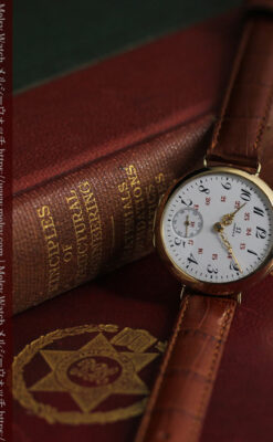 上品かつ特殊 オメガのアンティーク18金無垢腕時計 【1914年製】-W1553-3