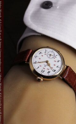 上品かつ特殊 オメガのアンティーク18金無垢腕時計 【1914年製】-W1553-30