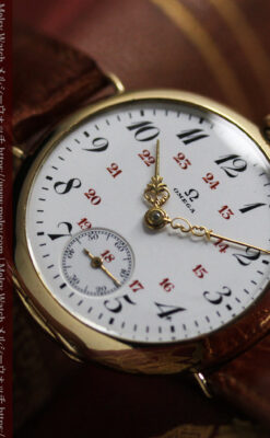 上品かつ特殊 オメガのアンティーク18金無垢腕時計 【1914年製】-W1553-5