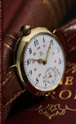 上品かつ特殊 オメガのアンティーク18金無垢腕時計 【1914年製】-W1553-8