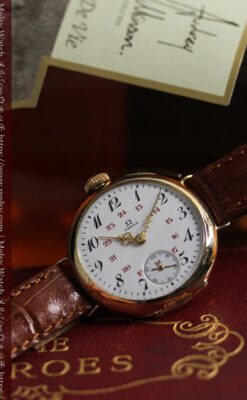 上品かつ特殊 オメガのアンティーク18金無垢腕時計 【1914年製】-W1553-9