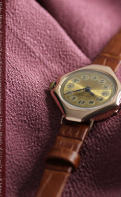 ロレックス縦長八角形 アンティーク金無垢腕時計 【1920年頃】-W1554-13