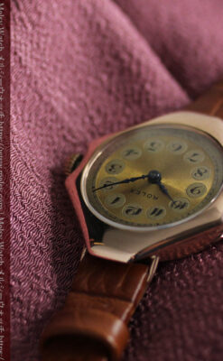 ロレックス縦長八角形 アンティーク金無垢腕時計 【1920年頃】-W1554-14