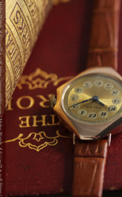 ロレックス縦長八角形 アンティーク金無垢腕時計 【1920年頃】-W1554-20