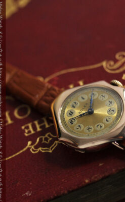 ロレックス縦長八角形 アンティーク金無垢腕時計 【1920年頃】-W1554-22