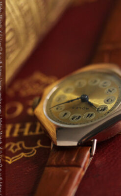 ロレックス縦長八角形 アンティーク金無垢腕時計 【1920年頃】-W1554-23