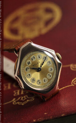 ロレックス縦長八角形 アンティーク金無垢腕時計 【1920年頃】-W1554-24