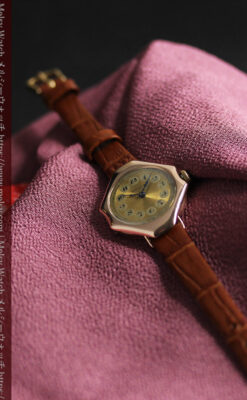 ロレックス縦長八角形 アンティーク金無垢腕時計 【1920年頃】-W1554-6