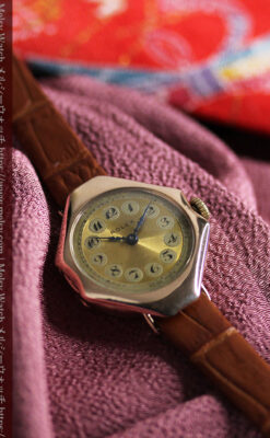 ロレックス縦長八角形 アンティーク金無垢腕時計 【1920年頃】-W1554-7