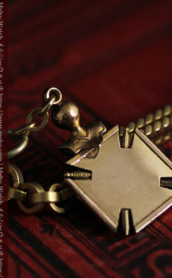 50g超えの迫力ある極太の懐中時計チェーンと騎士の飾り-C0500-11