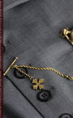 金の鎖と十字架の装飾 ウォルサムの金無垢アンティーク懐中時計 【1897年製】-P2324-27