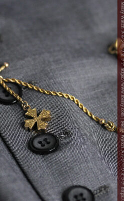 金の鎖と十字架の装飾 ウォルサムの金無垢アンティーク懐中時計 【1897年製】-P2324-29