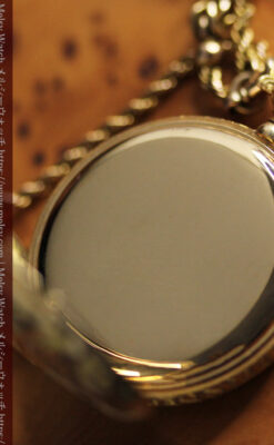 金の鎖と十字架の装飾 ウォルサムの金無垢アンティーク懐中時計 【1897年製】-P2324-38