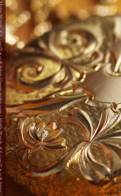 金の鎖と十字架の装飾 ウォルサムの金無垢アンティーク懐中時計 【1897年製】-P2324-9