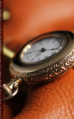 2針の落ち着いた雰囲気のウォルサム懐中時計 【1900年頃】-P2325-11