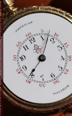 2針の落ち着いた雰囲気のウォルサム懐中時計 【1900年頃】-P2325-16