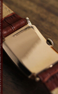 グリュエン 階段のようなラグデザイン ローズ色腕時計 【1950年頃】-W1556-15