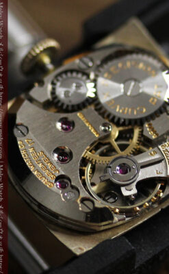 グリュエン 階段のようなラグデザイン ローズ色腕時計 【1950年頃】-W1556-17