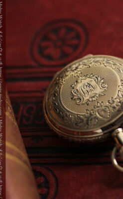 ウォルサムの上品かつ綺麗な装飾の金無垢懐中時計 【1900年頃】-P2326-12