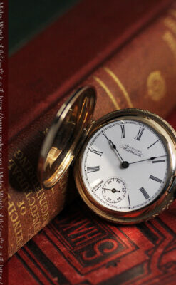 ウォルサムの上品かつ綺麗な装飾の金無垢懐中時計 【1900年頃】-P2326-15