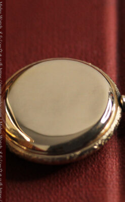 ウォルサムの上品かつ綺麗な装飾の金無垢懐中時計 【1900年頃】-P2326-20