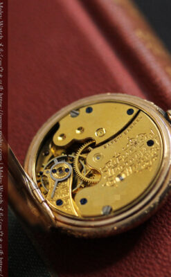 ウォルサムの上品かつ綺麗な装飾の金無垢懐中時計 【1900年頃】-P2326-23