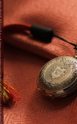 ウォルサムの上品かつ綺麗な装飾の金無垢懐中時計 【1900年頃】-P2326-4