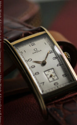 オメガ 縦に長いレトロ感あるアンティーク腕時計 【1946年製】-W1558-10