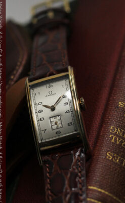 オメガ 縦に長いレトロ感あるアンティーク腕時計 【1946年製】-W1558-7