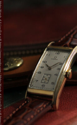 オメガ 縦に長いレトロ感あるアンティーク腕時計 【1946年製】-W1558-8