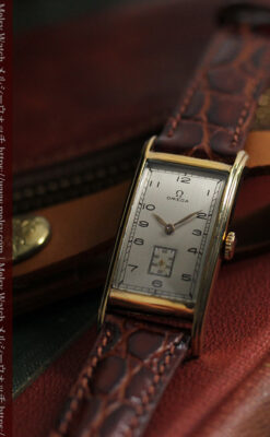 オメガ 縦に長いレトロ感あるアンティーク腕時計 【1946年製】-W1558-9