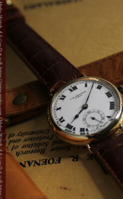 英国ベンソン ローマ数字の金無垢アンティーク腕時計 【1933年頃】-W1559-11