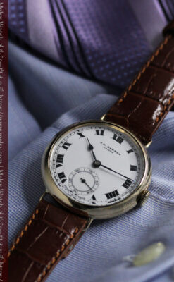 英国ベンソン ローマ数字の金無垢アンティーク腕時計 【1933年頃】-W1559-13