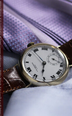 英国ベンソン ローマ数字の金無垢アンティーク腕時計 【1933年頃】-W1559-15