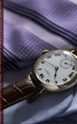 英国ベンソン ローマ数字の金無垢アンティーク腕時計 【1933年頃】-W1559-18