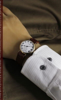 英国ベンソン ローマ数字の金無垢アンティーク腕時計 【1933年頃】-W1559-24