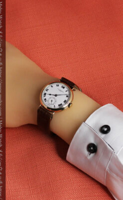 英国ベンソン ローマ数字の金無垢アンティーク腕時計 【1933年頃】-W1559-26