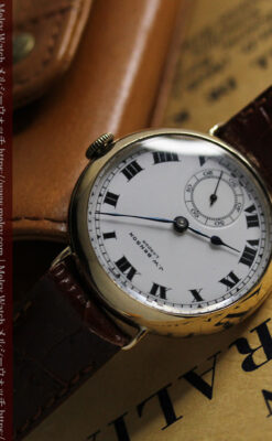 英国ベンソン ローマ数字の金無垢アンティーク腕時計 【1933年頃】-W1559-8