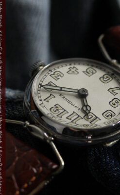 ロンジンの銀無垢アンティーク腕時計 【1914年製】幅広バンド-W1560-14
