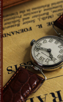 ロンジンの銀無垢アンティーク腕時計 【1914年製】幅広バンド-W1560-18